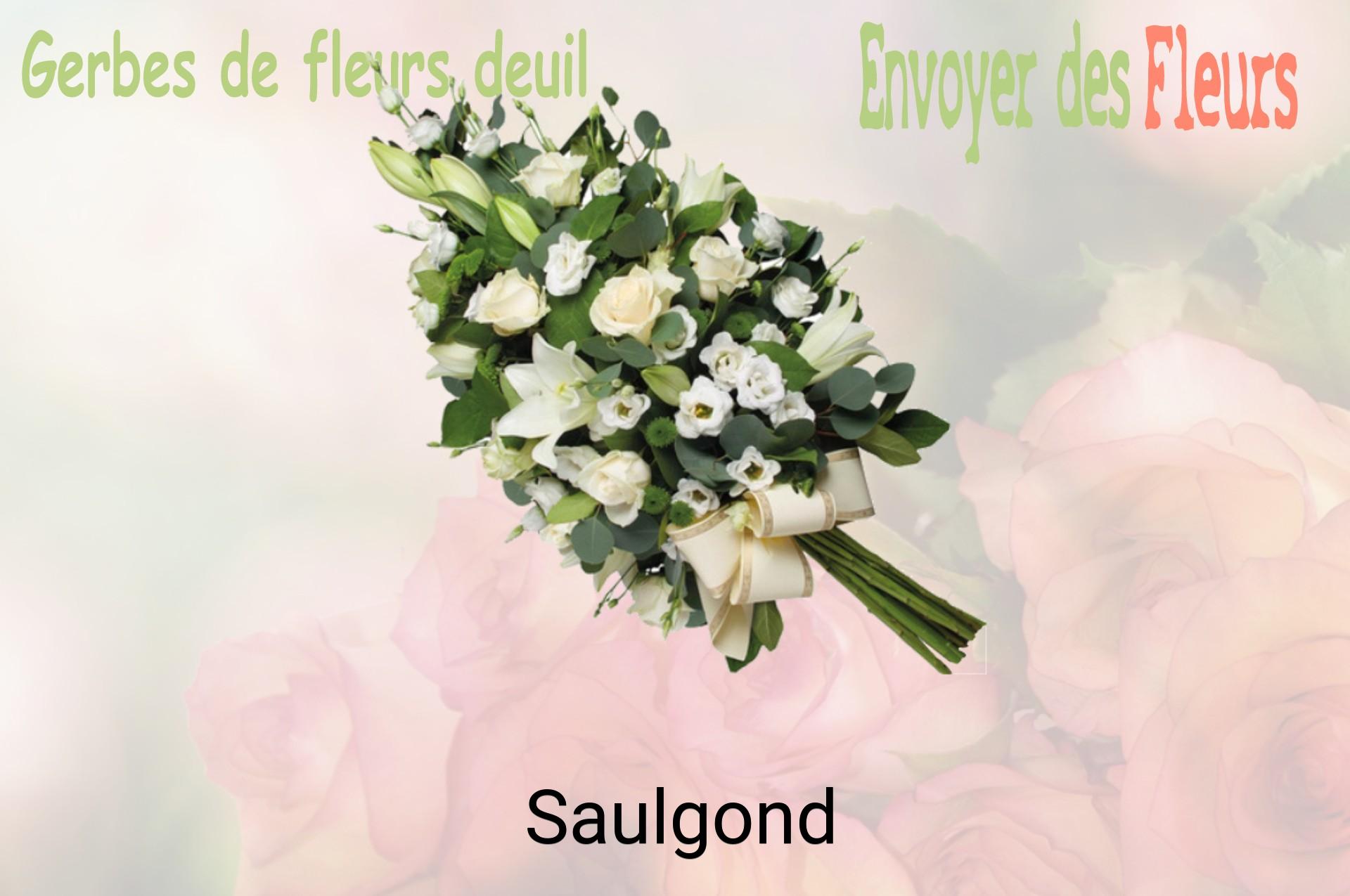 Gerbe de fleurs de deuil livrée à Saulgond
